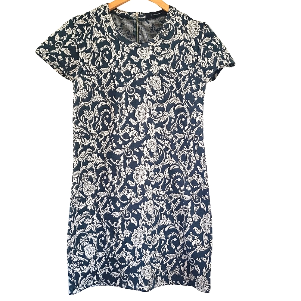 N' Commpany Jacquard Floral Mini Shift Dress Women's Size XS-S